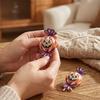 Zinc Zinc Alloy Halloween Pumpkin Candy Brooch Pin Shining Rhinestone Lapel Pin  For Women Unisex
