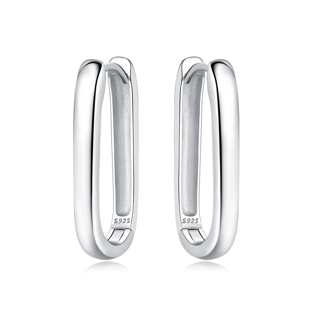 925 Sterling Silver Simple Gold U-shaped Earrings Jewelry Versatile Hoop Earrings for Women Jewelry Fine Birthday Party Gifts