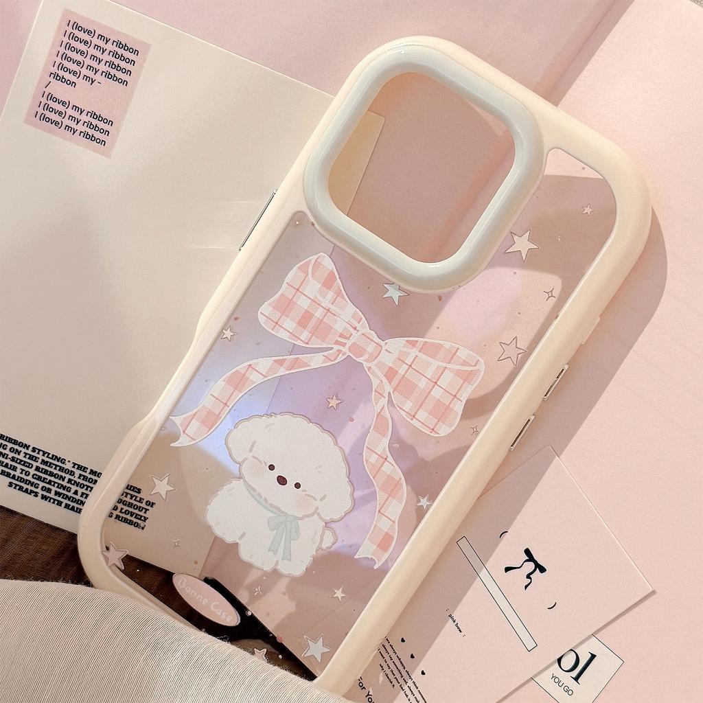 Girl Cartoon Suitable for IPhone 16 Apple 15 Mobile Phone Case 14 ProMax Bow Puppy 12 Anti Fall 13 Hard