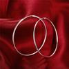 Round Circle 50/60mm Hoop Earrings Silver Color for Woman Wedding Engagement Party Fashion Charm Jewelry Gift