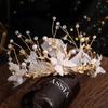 Fashion Gold Wedding Butterfly Headband Bohemian Headpiece Crystal Pearl Hair Vine Flower Halo Bridal Hair Accessories
