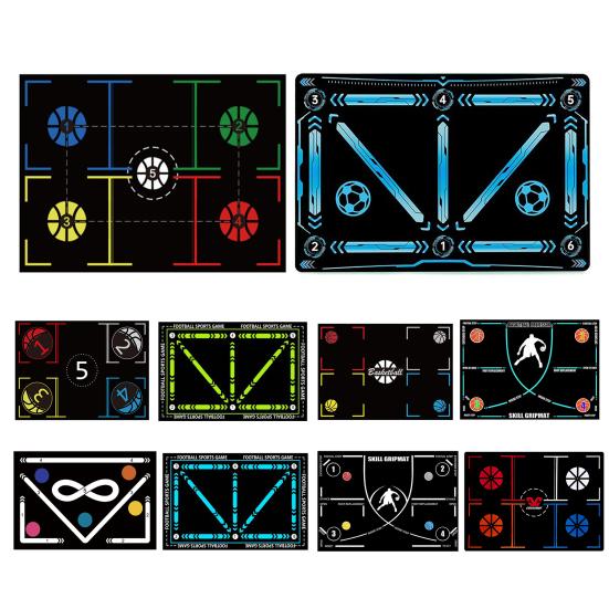 Basketball Footwork Training Mat Non-Slip Low Noise Basketball Training System Mat Agility Footstep Training Mat for Dribbling Training At Home