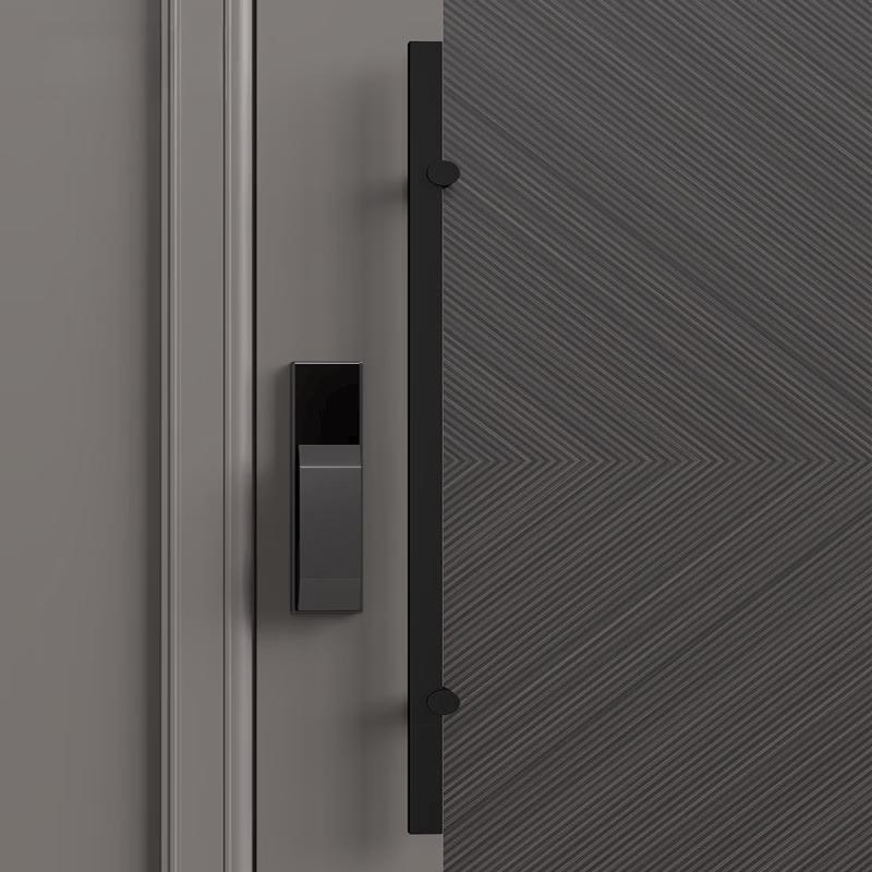 Modern Brushed Silver Square Base Door Handle