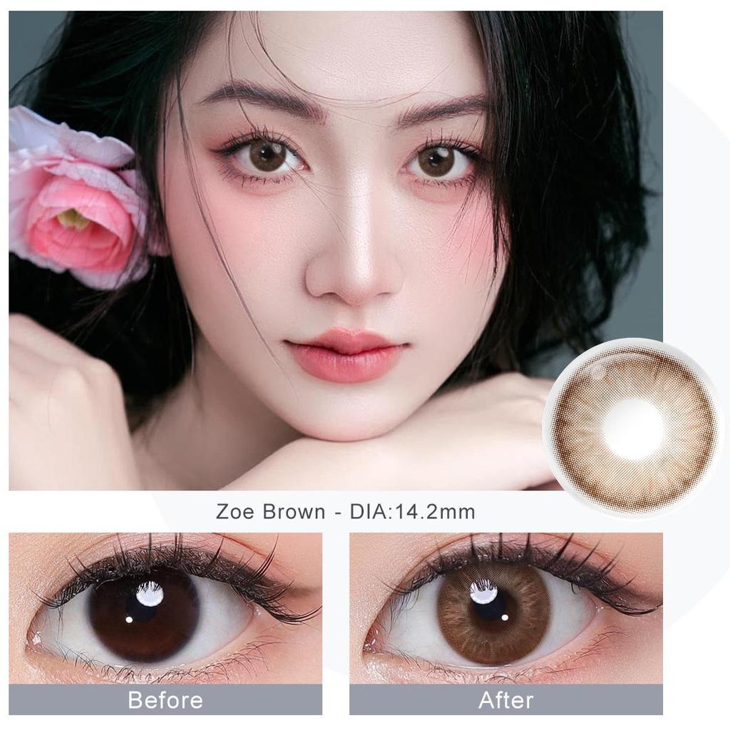 Colored Contact Lense Magister 14.2mm-14.5mm Brown/Gray Natural Contact Lenses 1 Pair Fashion Lenses