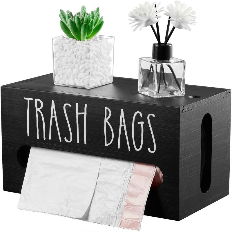 1PC Wooden Trash Bag Dispenser Space-Saving Pull Out Desktop Tissue Box for Efficient Trash Management and Organization чёрный 1918₽