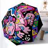 1pc Sturdy 8-Bone Auto Umbrella, Axolotl Umbrella, Digital Printed, Foldable Umbrella for On-the-Go Outdoor Use