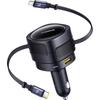 Baseus 90W USB Type-C Car Charger Dual Retractable Cable PD QC SCP AFC PPS Fast Charging For Tablet iPhone Samsung Huawei Xiaomi