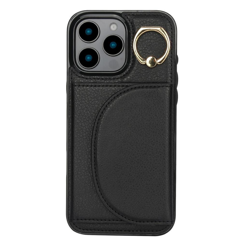 Brieftasche mit Kartenhalter Ring Kickstand Leder Handyhülle für iPhone 16 15 14 13 12 11 Pro Max X XS XR 7 8 Plus Schutzhülle