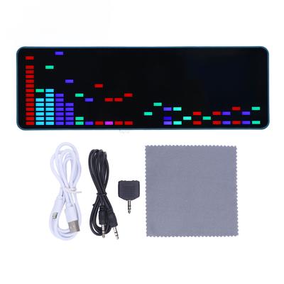 LED Music Spectrum Display 16x24 RGB 1624 Segment Rhythm Voice Sensor Pickup 20 Dynamic and 7 Color Effects HU 008B Blue