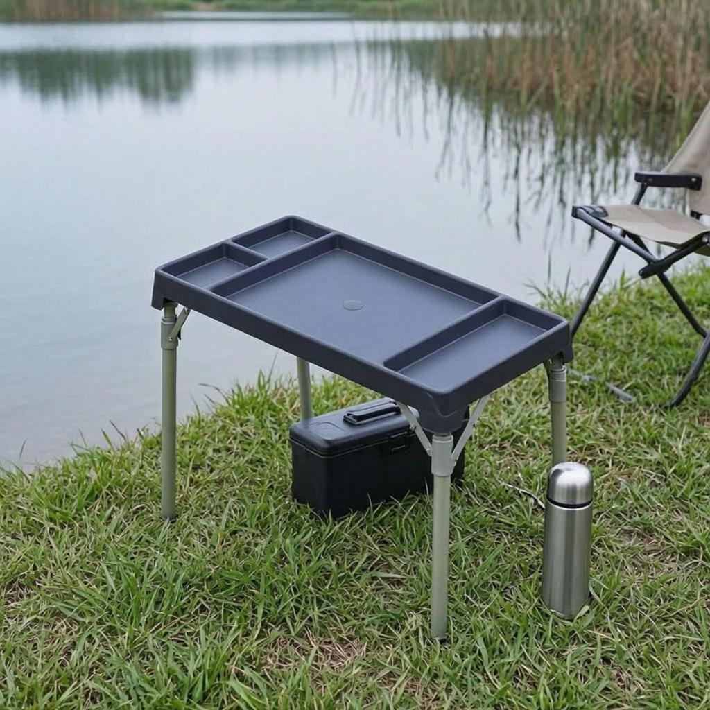 Folding Camping Table Foldable Adjustable Compartmented Outdoor