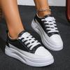 2025 Women's Trendy Versatile White Casual Board Shoes with Hidden Height Increase for Spring/Summer