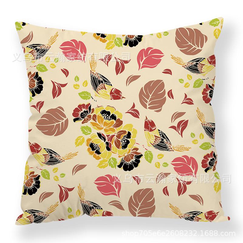 Art Flower Pillow Creative Car Sofa Cushion Digital Print Pillow Cover