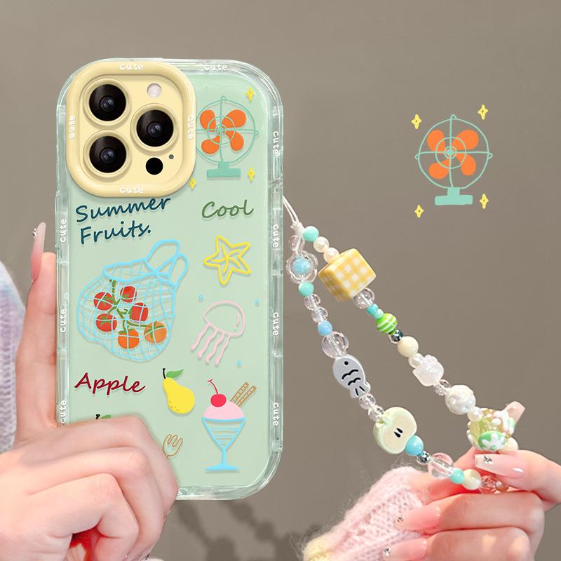 Summer fruit chain is suitable for Apple 16e jelly mobile phone case 13promax cute anti-drop 15 small fresh 14