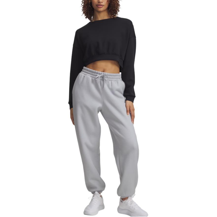 Under Armour Relaxed Joggers Armour Fleece Solid Color Drawstring Cuffed Loose Knit Sports Pants Women Bottoms 6004869-012