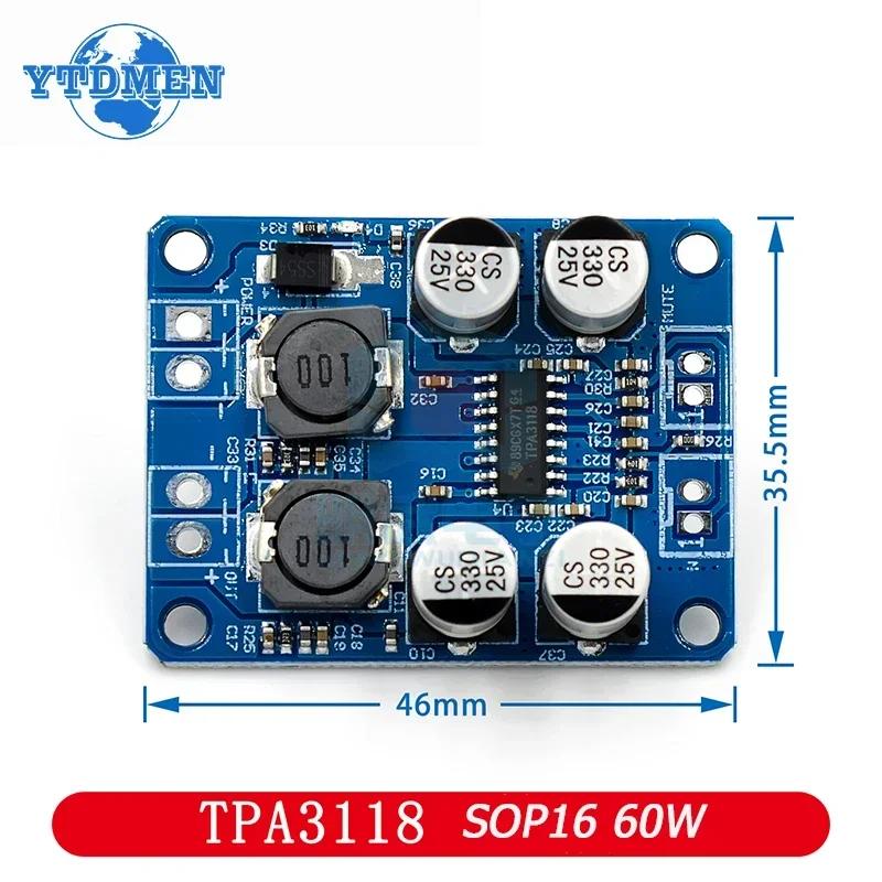 1PCS TPA3118 60W Amp Module 30W DC 8V-24V Mono Digital Audio Power Amplifier Board
