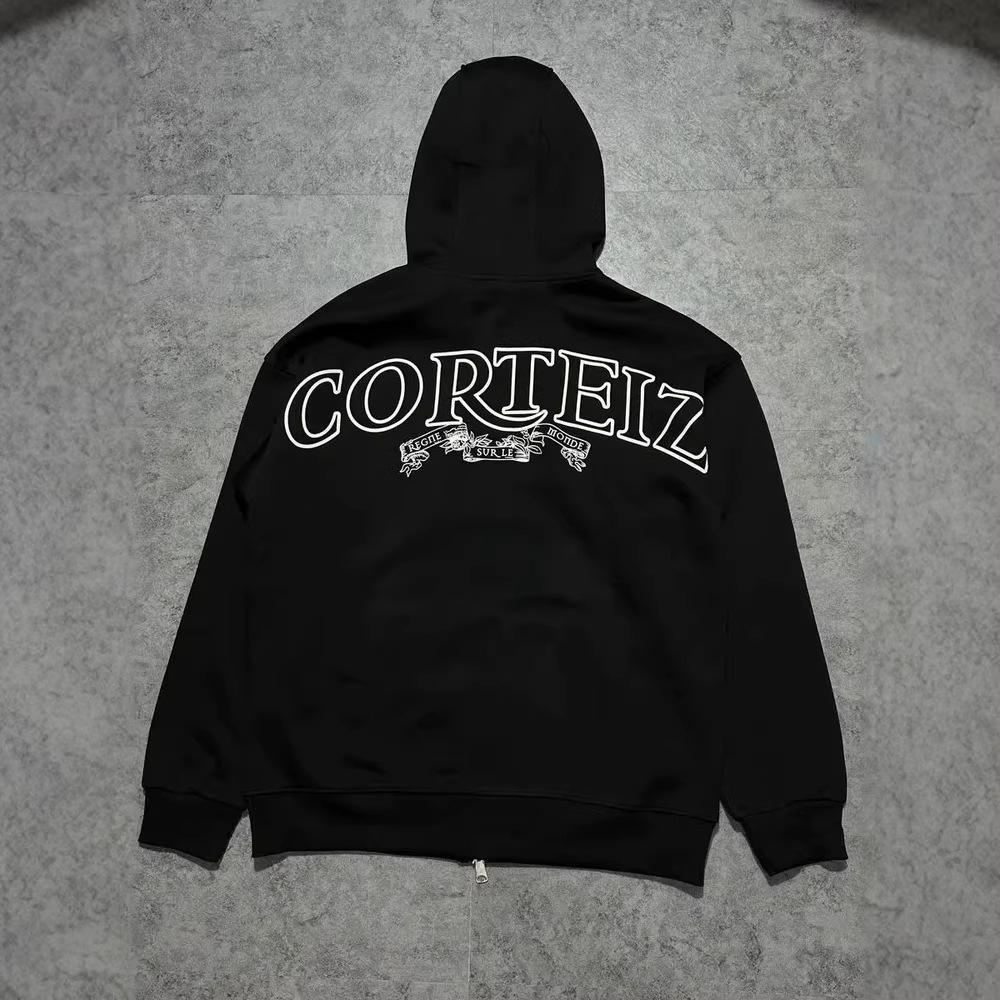 

Худі на блискавці Corteiz Alcatraz вільного крою - Високоякісний американський модний світшот з принтом Extra Large