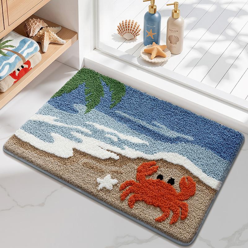 Leaves Non-Slip Bath Floor Mat Bathroom Fluffy Cashmere Absorbent Soft Rug Pad Children Room Carpet Carpet Home Decor Floor Mats