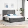Cadre de lit ottoman - Maison Exclusive - 160x200 - Tissu gris foncé - Rangement hydraulique - Matelas à ressorts