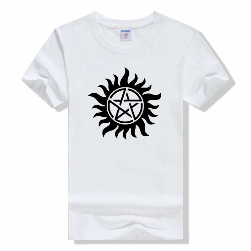 Supernatural Demon Trap T Shirt Cotton Print T Shirt Devils Trap Halloween Crowley Castile Angels Demon Tee