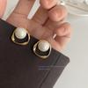 Large Retro 925 Pearl Earrings with Niche Ear Buckles for Women