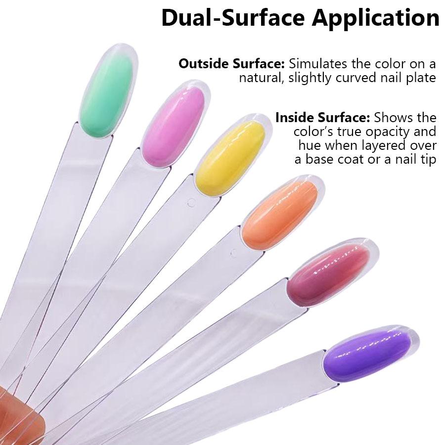50 Colori Smalto Gel a Doppio Strato, Tavolozza Colori, Ventaglio Ovale per Pratica con Pittura Interna ed Esterna per Esposizione Nail Art