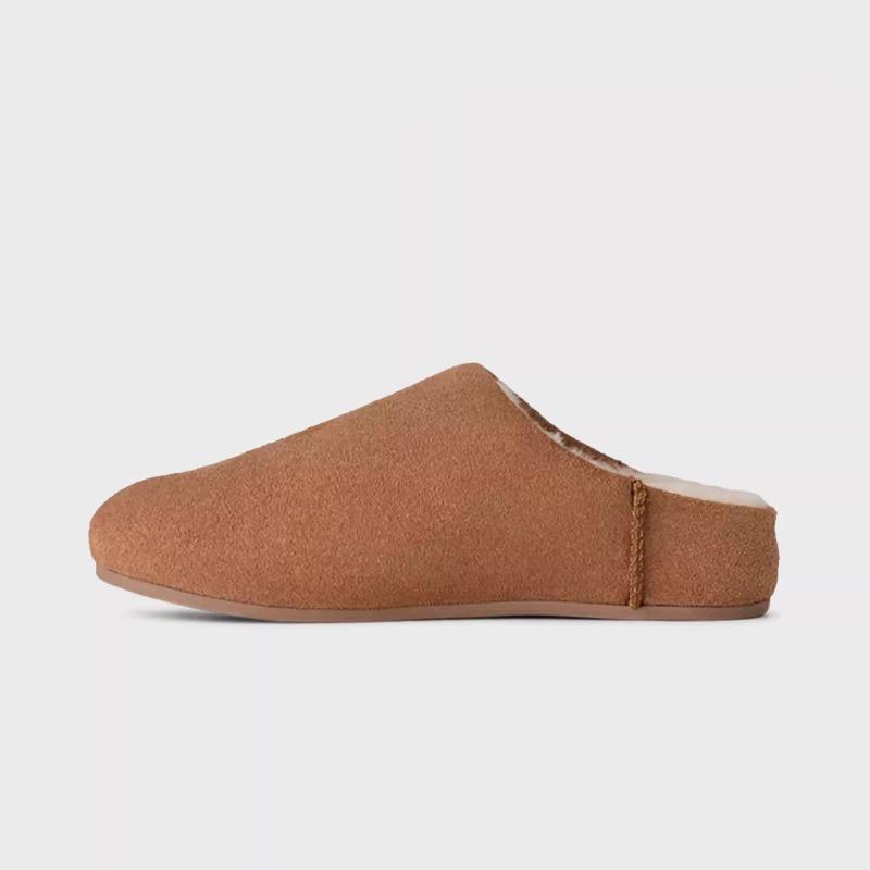Thick-bottomed bag head slippers for women to wear new lazy one-pedal plush warm fluffy slippers