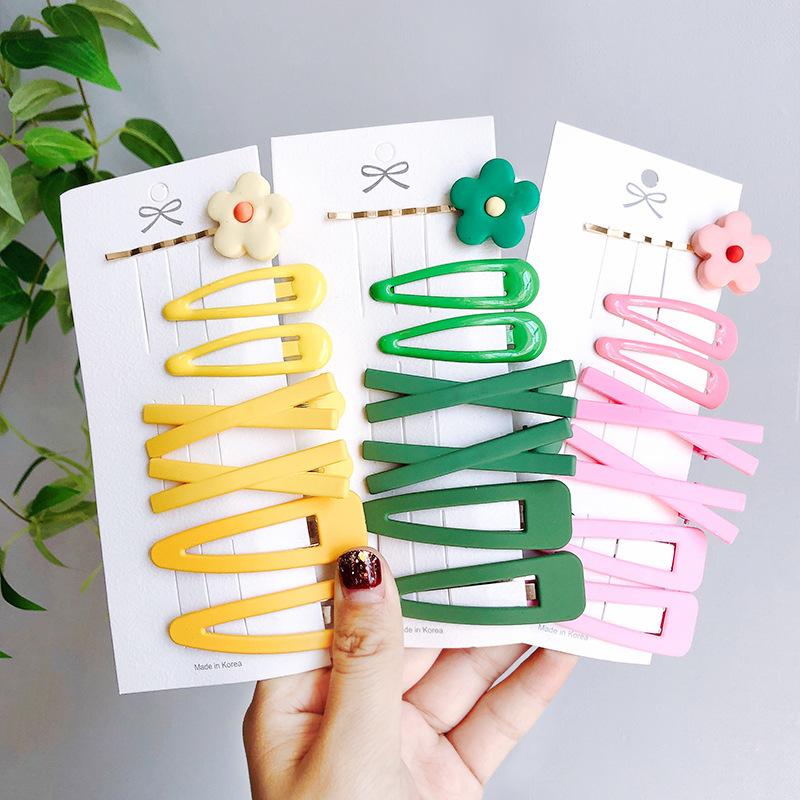 

7шт / набор корейская версия Hyuna Стиль Цветочные шпильки Мода Металл BB Клип Простые слова Клипсы Девушка Симпатичные аксессуары для волос