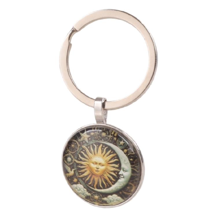 

Celestials Key Accessory with Sun God Art and Gemstones That Changes in Light for Personalize Use Craft of Alloy 1