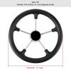13 1 2 Inches Boat Stainless Steel 5 Spokes Steering Wheel with Black Foam Grip