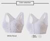 Zhangyan Pastoral Style Pure Cotton Bra: Large Cup, Front Buckle, Wide Back, Comfortable & Breathable for Middle-Aged and Elderly.
