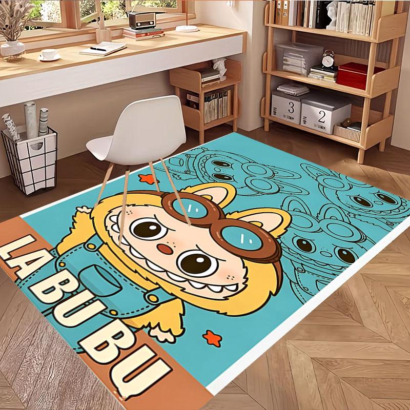 Labubu Print Rug, Washable Floor Carpet, For Entryway Dorm Laundry Room Office Study, Home Decor Birthday Christmas Gift