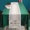Colorful Table Runner Happy Birthday Anniversary Table Runner Table Decor Personalized Party Gathering Tablecloth