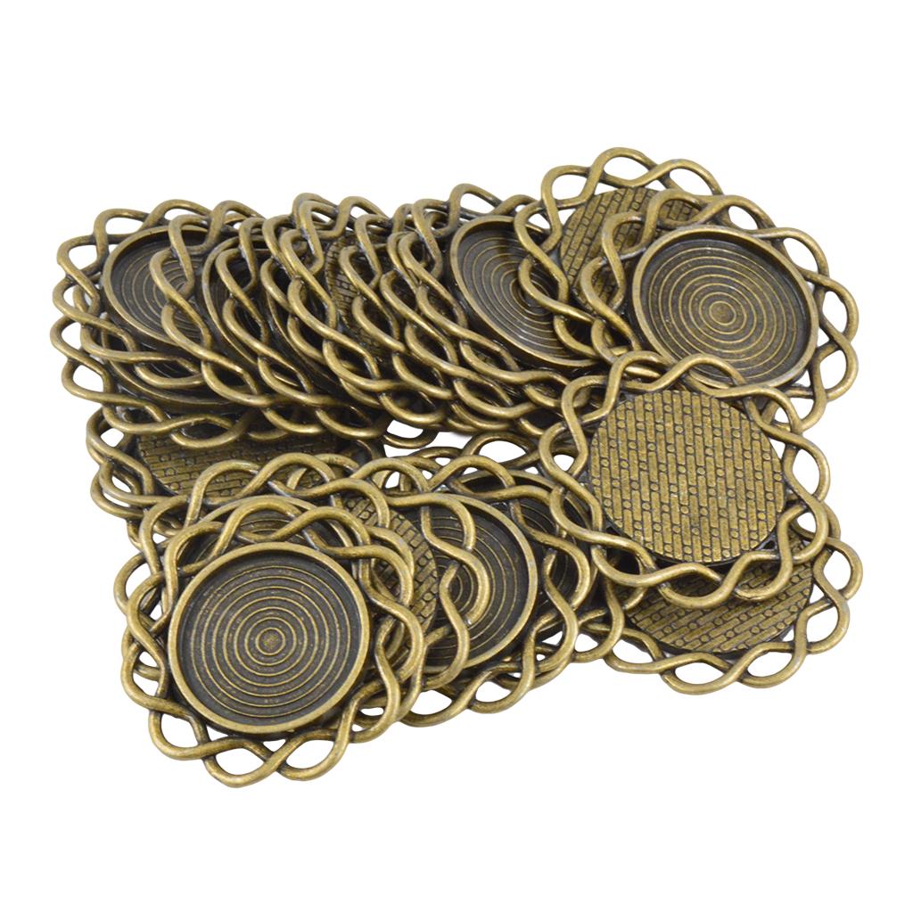 

20шт круглый пустой кабошон ювелирные изделия DIY подвески цветок базель подвеска настройки 20 мм