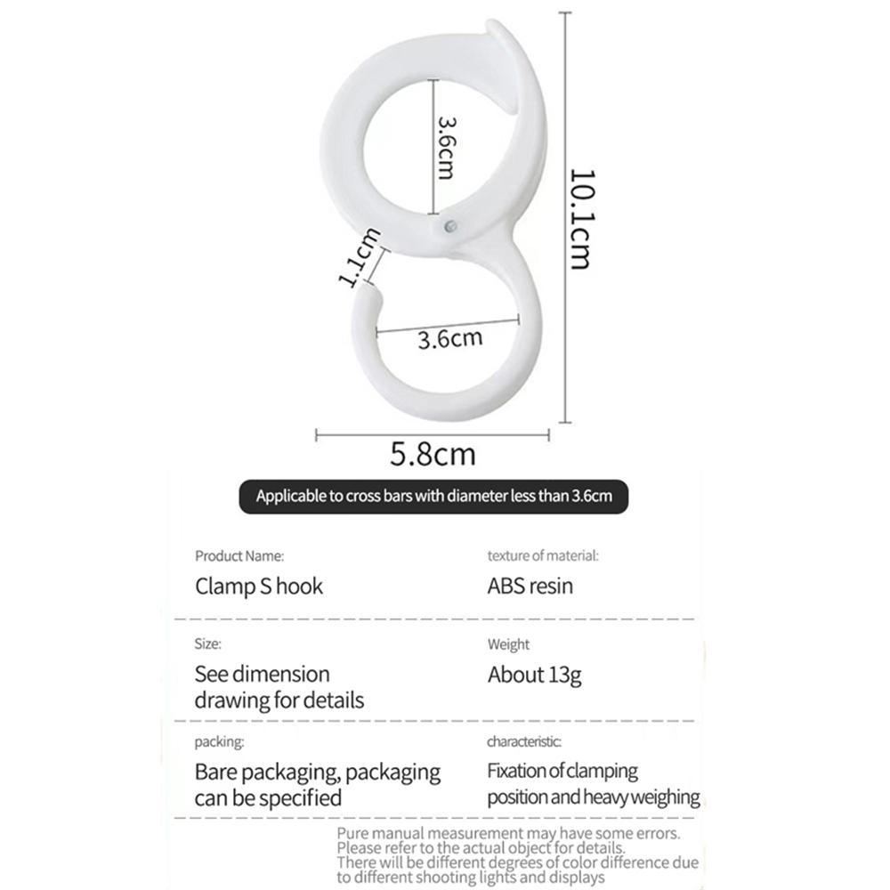 Ring Buckle Railing Abs Home Hook Hanger Coat Hat Tie Hanging Storage Organizer Hook S-shaped Plastic Snap Ring