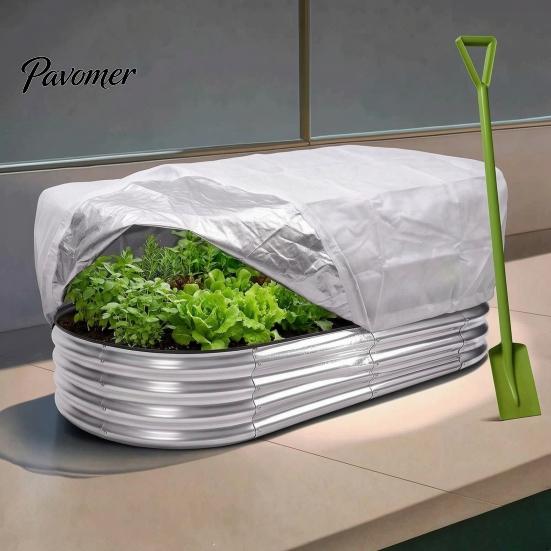 Heavy Duty Plant Frost Blanket Winter Protection Cover for Raised Garden Bed, with Aluminum Liner, Drawstring Closure, Reusable Freeze Insulation 4 x