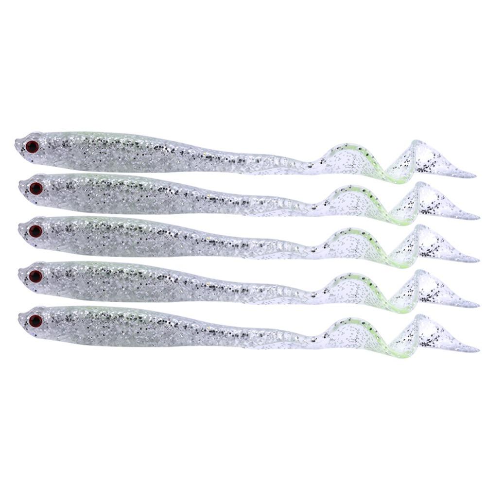 

5PCS Durable PVC Fishing Lures Soft 12cm/6.5g Swim Baits Artificial Lightweight Fishing Bait Saltwater Fishing прозрачный