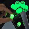 B5 Cars VW For Volkswagen 4Pcs Fluorescent Car Wheel Valve Caps For Volkswagen Golf Polo Tiguan Passat B6 Jetta Touran CADDY GTI