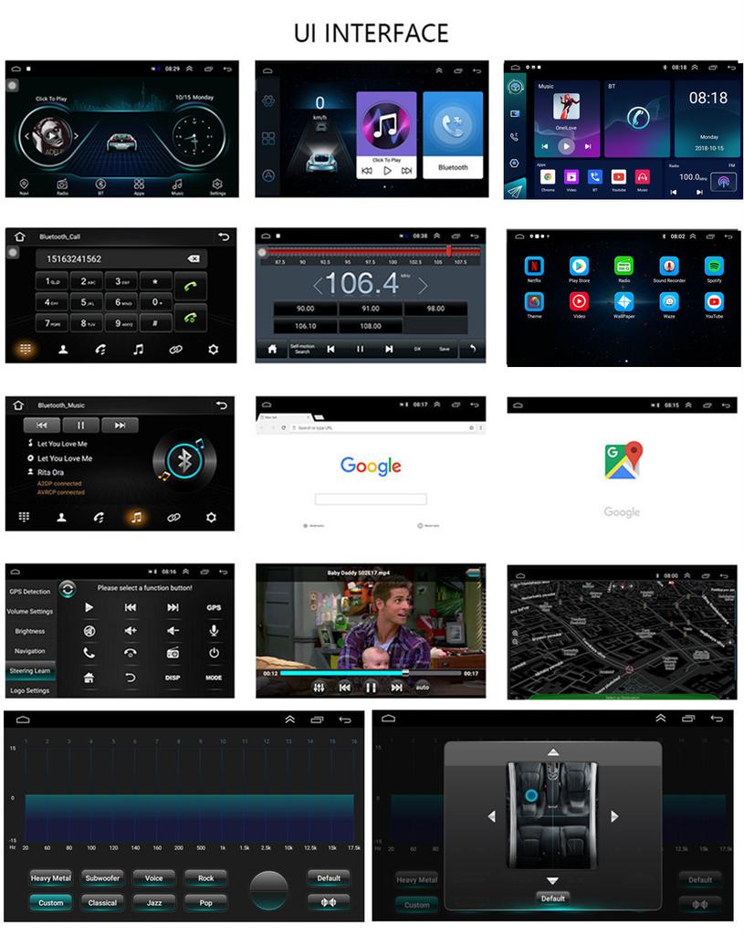 9'' For Android 12 Build-In For Support Wireless Carplay Android Auto RAM 2GB RO