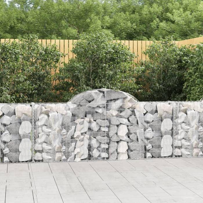 VidaXL Curved Gabion Baskets 13 Pcs 200x30x80/100 Cm Galvanized Iron, Gabion, Gabion Cage, Gabion Wall Basket, Wall 3146100