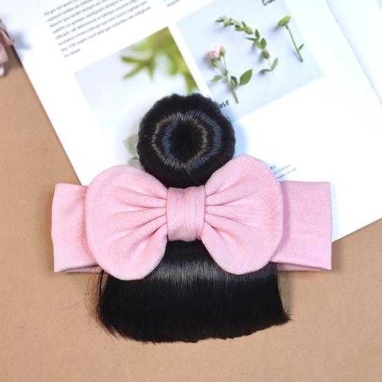 Baby Wig Hair Band Bowknot Decor Easy to Wear Elastic Hair