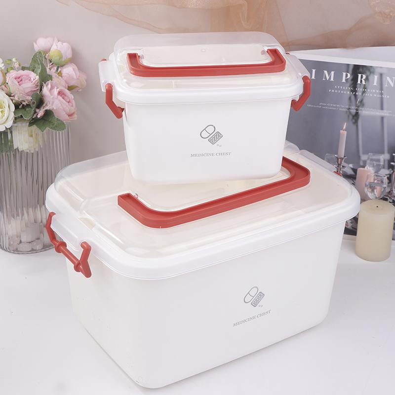 Large Capacity Medicine Box Portable Home First Aid Medical Kit Family Emergency Medicine Box With Multi-Layer Drug Storage Case