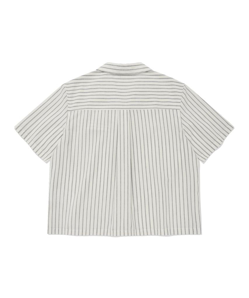 COVERNAT WOMAN Striped Half Shirt Ivory