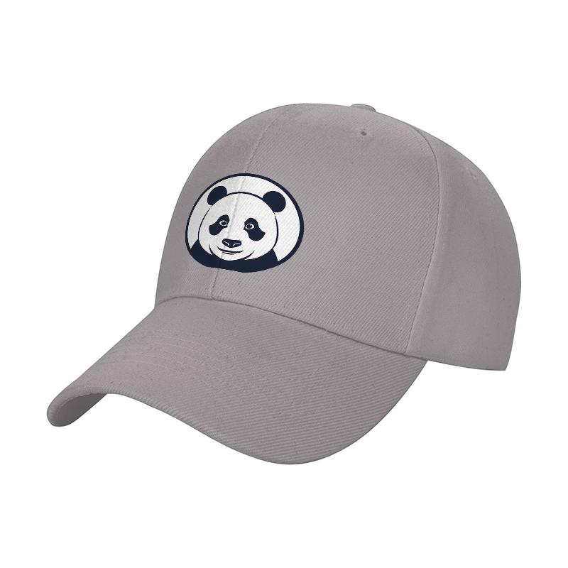 Panda Logo Baseball Cap Black Cotton Adjustable Hat Embroidered Animal Design Classic Fit Outdoor Wear Style
