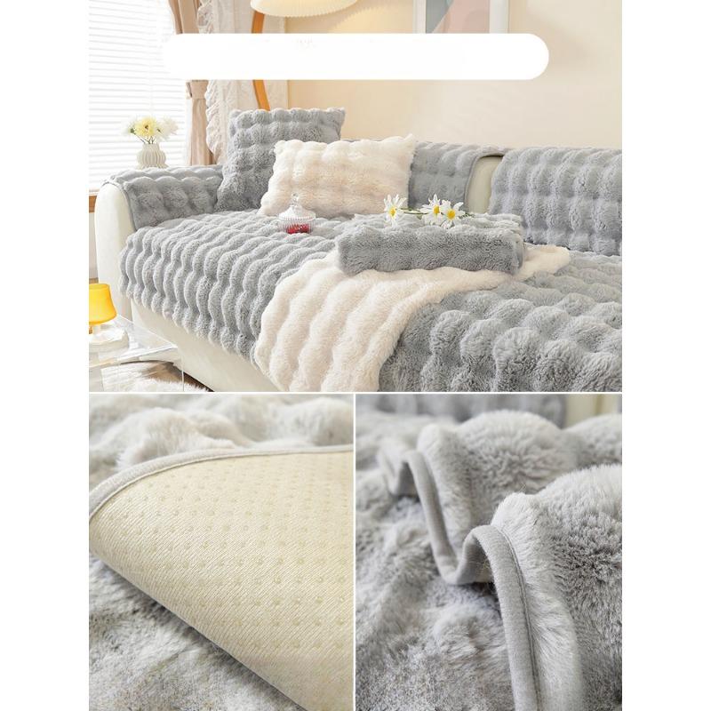 Plyšový polštář na pohovku Králík Protiskluzový zimní potah na pohovku odolný vůči skvrnám Látka vysoce kvalitní potah na pohovku All-Inclusive potah