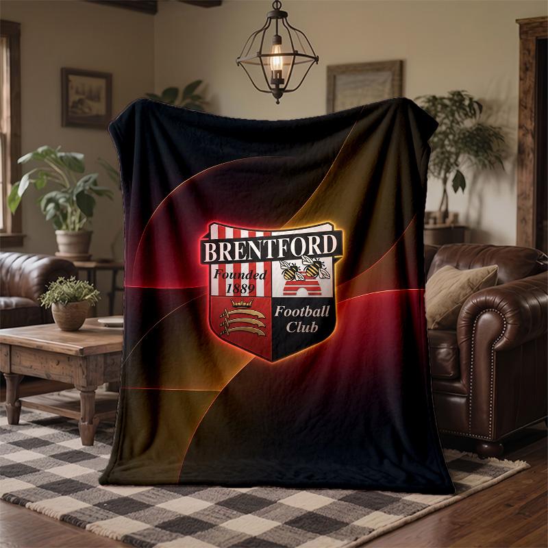 Brentford Football Print Flannel Blanket Soft Warm Sofa Bed Throw Blanket For Home Office Bedroom