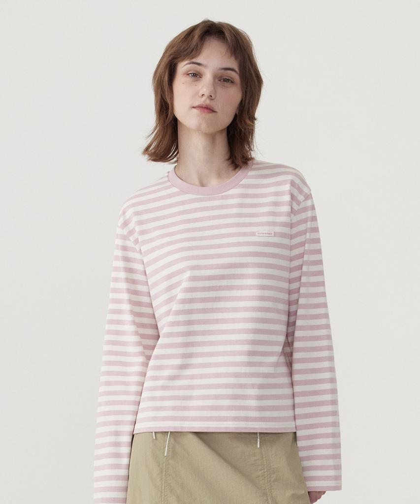 COVERNAT WOMAN Striped Long Sleeve Light Pink