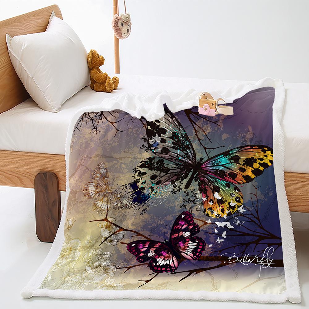 Blanket Butterfly Animal Blanket Lamb Fleece Crystal Fleece Blanket Blanket Universal