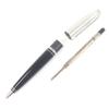 Great LOUIS VUITTON Ballpoint Pen Dock Lacquer Twist Type Black Silver Mens Used