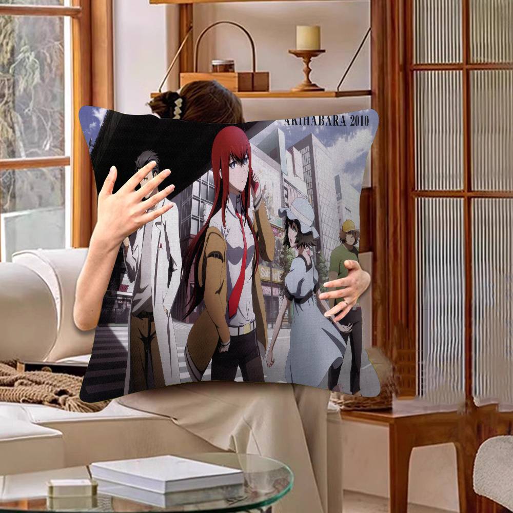 STEINS GATE Pillow Anime Pillow Sofa Bed Head Pillow Cover Cushion Cover 45x45 Cm Fashion