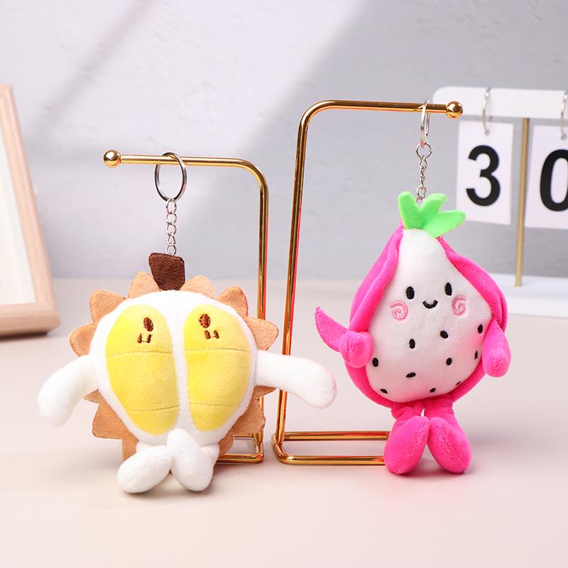 Süße Frucht Drachenfrucht Schlüsselanhänger Plüschtier Spielzeug Cartoon Durian Pitaya Flauschiger Schlüsselanhänger Anhänger Rucksack Anhänger Auto Tasche Dekoration Geschenk